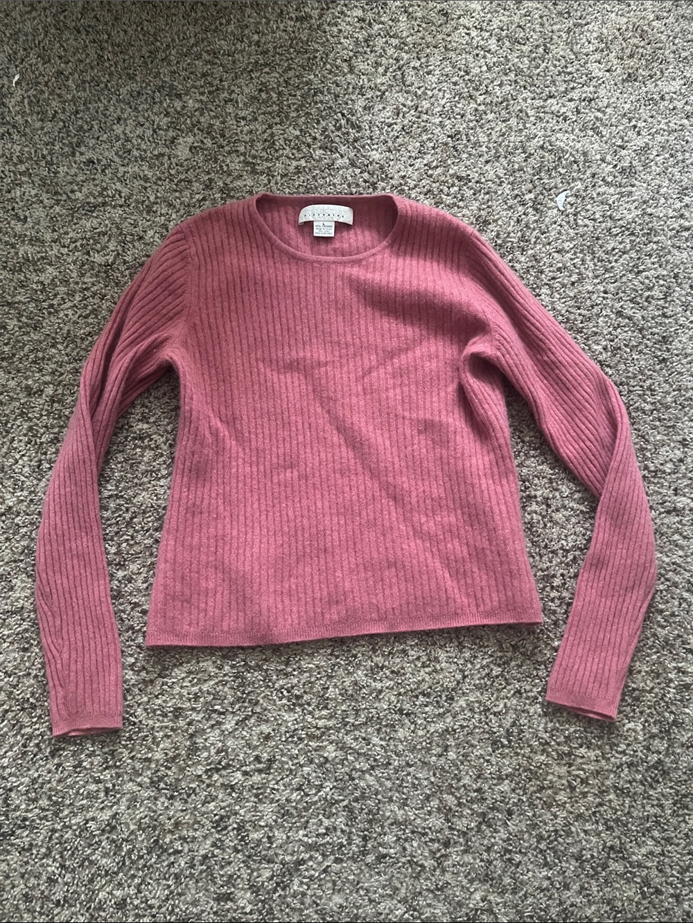 Collection B Ribbed Crewneck Sweater - Dusty Rose